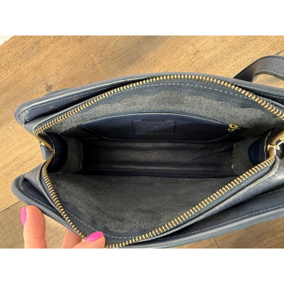 Vintage Coach Navy Blue Legacy Leather Crossbody Bag Timeless Classic Minimalist - Picture 9 of 16